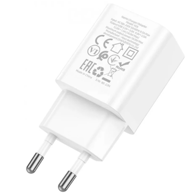 Мережевий зарядний пристрій Hoco N26 1USB (QC3.0) 18W White, Білий