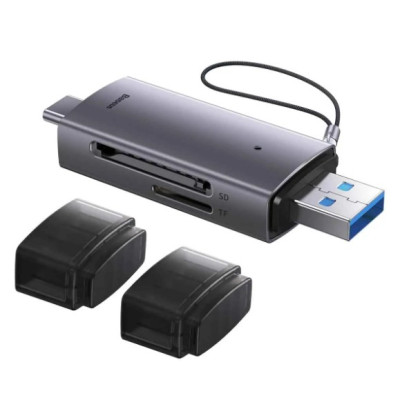 Картрідер Baseus Lite USB & Type-C to SD/TF Сірий