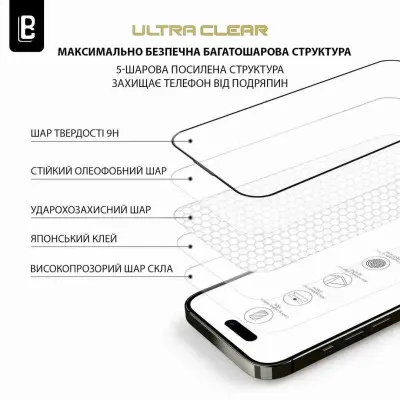 Защитное стекло Lanbi 5D iPhone 13/13 Pro/14 Чорне Защитное стекло Lanbi 5D iPhone 13/13 Pro/14 Чорне