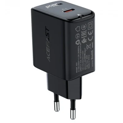 Мережевий зарядний пристрій ACEFAST A21 GaN Type-C (30W) Чорний Мережевий зарядний пристрій ACEFAST A21 GaN Type-C (30W) Чорний
