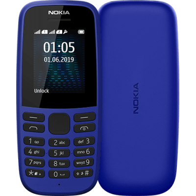 Кнопочный телефон Nokia 105 Single Sim 2019 Blue, голубой