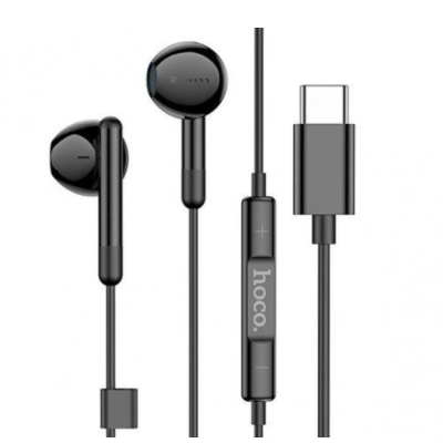 Провідні вакуумні навушники-гарнітура Hoco M93 Type-C Black, чорний