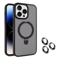 Чехол накладка Matte Guard Ring MagSafe iPhone 15 Plus Чёрная
