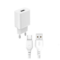 Мережевий зарядний пристрій XO L99 MicroUSB 1USB 2.4A Білий