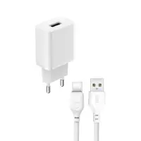 Сетевое зарядное устройство XO L99 + Кабель Type-C 1USB 2.4A White, Белый
