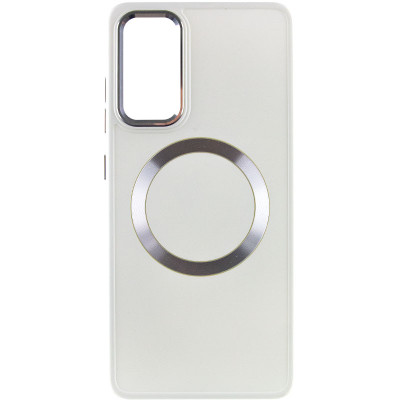 Чехол накладка Bonbon Metal MagSafe Samsung S921 (S24) Белая