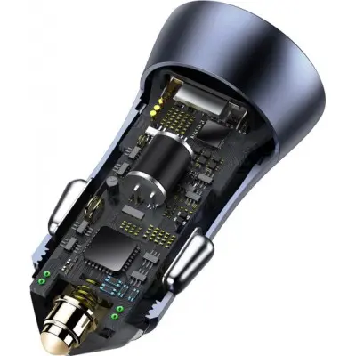 Автомобильное зарядное устройство Baseus Golden Contactor 1USB+1PD Type-C 40w Grey, Серый Автомобильное зарядное устройство Baseus Golden Contactor 1USB+1PD Type-C 40w Grey, Серый