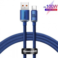 Кабель дата Baseus Crystal Shine USB Type A - Type-C 1.2м Синій Кабель дата Baseus Crystal Shine USB Type A - Type-C 1.2м Синій