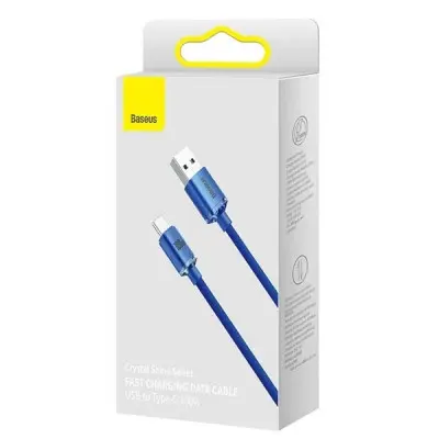 Кабель дата Baseus Crystal Shine USB Type A - Type-C 1.2м Синий