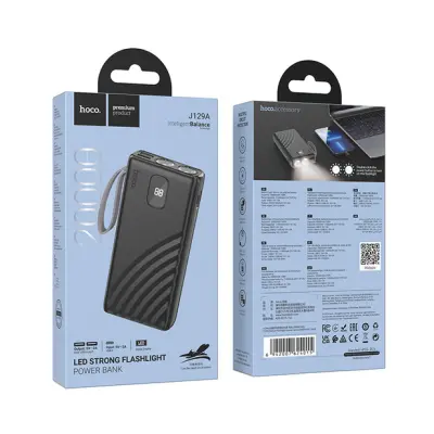 Универсальная мобильная батарея Повербанк Hoco J129A Nature 20000mAh Чёрный