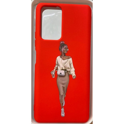 Чехол накладка HC Print Xiaomi Redmi Note 10 Pro Красная/Девушка