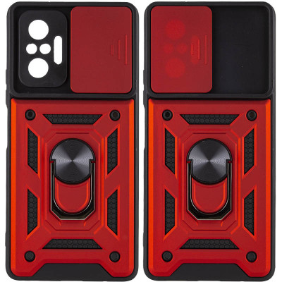 Чехол накладка Serge Ring Camshield Xiaomi Redmi Note 10 Pro Красная