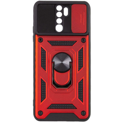 Чехол накладка Serge Ring Camshield Xiaomi Redmi Note 8 Pro Красная