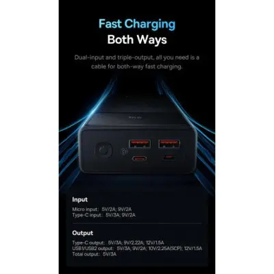 Універсальна мобільна батарея Повербанк Baseus Star Lord 22,5W 30000mAh Чорний