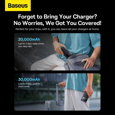 Універсальна мобільна батарея Повербанк Baseus Star Lord 22,5W 30000mAh Чорний