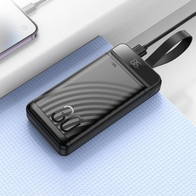 Універсальна мобільна батарея Повербанк Hoco J123B PD+QC 3.0 22.5W 30000mAh Чорний