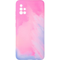 Чехол накладка Watercolor Samsung A515 (A51) Розовая