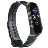Ремешок Силикон Mi Band 3/4 Камуфляж Зеленый