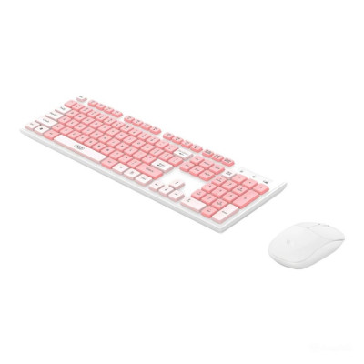 Клавіатура + миша бездротова  XO KB-05 Pink, Рожева