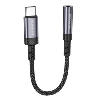 Перехідник аудіокабель Borofone BV24 Type-C converter 3.5 Сірий Перехідник аудіокабель Borofone BV24 Type-C converter 3.5 Сірий