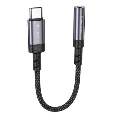 Перехідник аудіокабель Borofone BV24 Type-C converter 3.5 Сірий