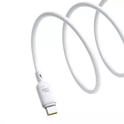 Кабель дата Baseus Silky USB Type A - Type-C 100W 2м Белый Кабель дата Baseus Silky USB Type A - Type-C 100W 2м Белый