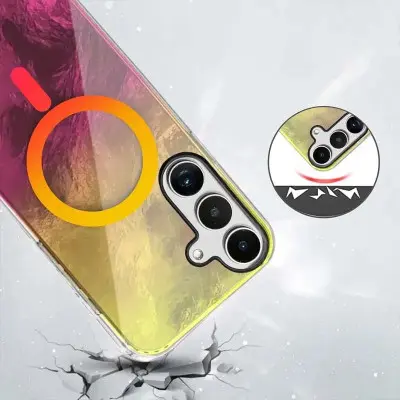 Чохол Накладка Shiny Mountain MagFit Samsung S25 FE (S931) Жовта/ Рожева