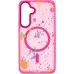 Чехол Накладка Flush MagSafe Samsung S24 (S921) /S25 (S931) Розовая (Barbie Pink)