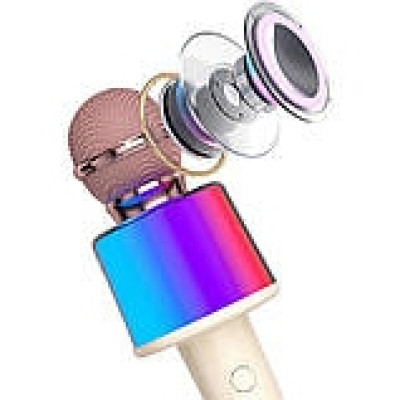 Караоке микрофон-колонка S8 Biege, Бежевая