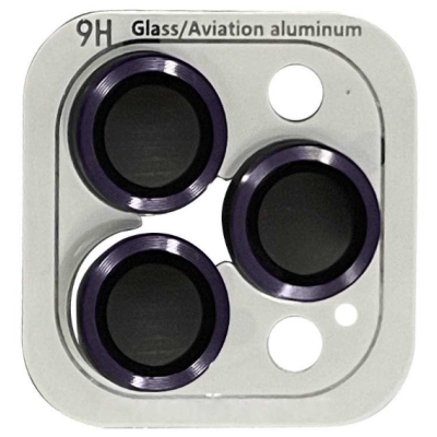 Защитное стекло на камеру Metal iPhone 14 Pro/14 Pro Max  Темно-фиолетовое