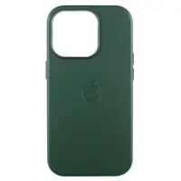 Чехол Накладка Leather Case with MagSafe iPhone 15 Pro Max Зелена Green (AAA Animation)