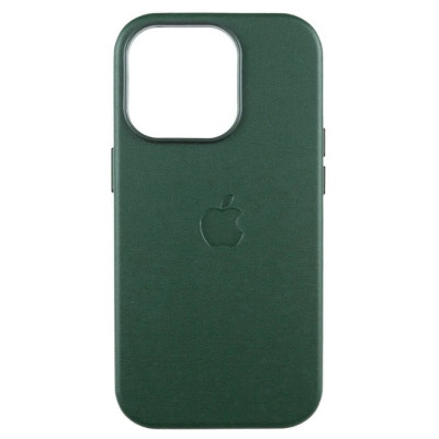 Чохол Накладка Leather Case with MagSafe iPhone 15 Pro Max Зелена Green (AAA Animation)