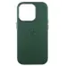 Чехол Накладка Leather Case with MagSafe iPhone 15 Pro Max Зелена Green (AAA Animation)