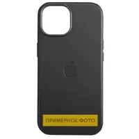 Чехол накладка Leather Case with MagSafe iPhone 16 Черная (AAA Animation)