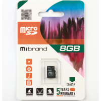 Карта пам'яті Micro SD 8Gb Mibrand Class 4