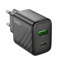 Сетевое зарядное устройство Hoco CS23A USB-A/USB-C (30W) Black, Черный