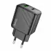 Мережевий зарядний пристрій Hoco CS23A USB-A/USB-C (30W) Black, Чорний