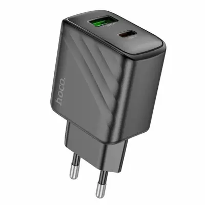 Мережевий зарядний пристрій Hoco CS23A USB-A/USB-C (30W) Black, Чорний