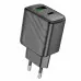 Мережевий зарядний пристрій Hoco CS23A USB-A/USB-C (30W) Black, Чорний