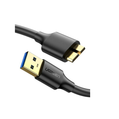 Кабель Ugreen US130 USB 3.0 A Male to Micro USB 3.0 Male Cable 0.5 м Чорний