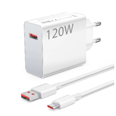 Сетевое зарядное устройство Xiaomi 120W HyperCharge + Кабель Type-C White, Белый