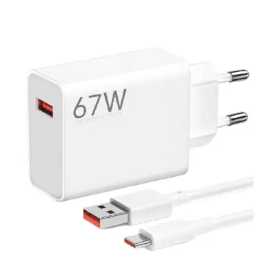Мережевий зарядний пристрій Xiaomi 67W HyperCharge + Кабель Type-C White, Білий Мережевий зарядний пристрій Xiaomi 67W HyperCharge + Кабель Type-C White, Білий