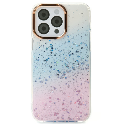 Чохол Накладка Confetti iPhone 16 Pro Max Рожева/Синя