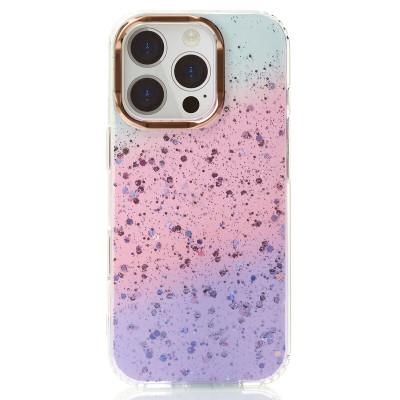 Чохол Накладка Confetti iPhone 16 Pro Max Фіолетова/Рожева