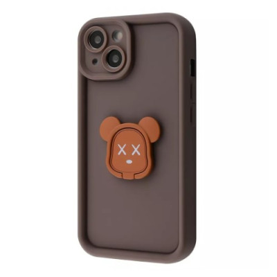 Чехол накладка Pretty  iPhone 13 Медведь/Черная