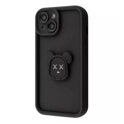 Чехол накладка Pretty  iPhone 13 Медведь/Черная