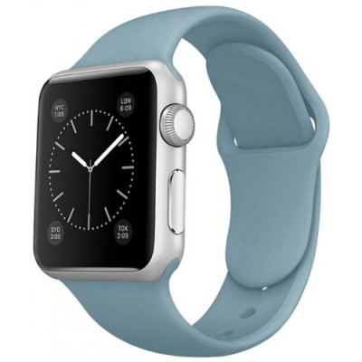 Ремінець Apple Watch 38мм Силікон Блакитний/Blue