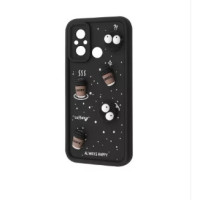 Чехол накладка Pretty Things Xiaomi Redmi 12C Чорна/ Кава Чехол накладка Pretty Things Xiaomi Redmi 12C Чорна/ Кава