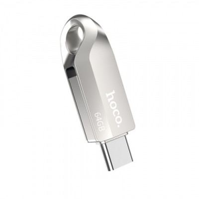 Флеш пам\'ять USB 64Gb Hoco UD8 USB 3.0+Type-C Срібний
