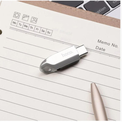 Флеш пам\'ять USB 64Gb Hoco UD8 USB 3.0+Type-C Срібний